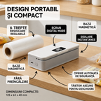 APARAT PORTABIL DE SIGILAT PUNGI – 6 TREPTE DE TEMPERATURĂ, REÎNCĂRCABIL USB