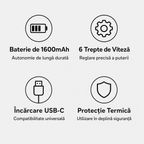 APARAT PORTABIL DE SIGILAT PUNGI – 6 TREPTE DE TEMPERATURĂ, REÎNCĂRCABIL USB