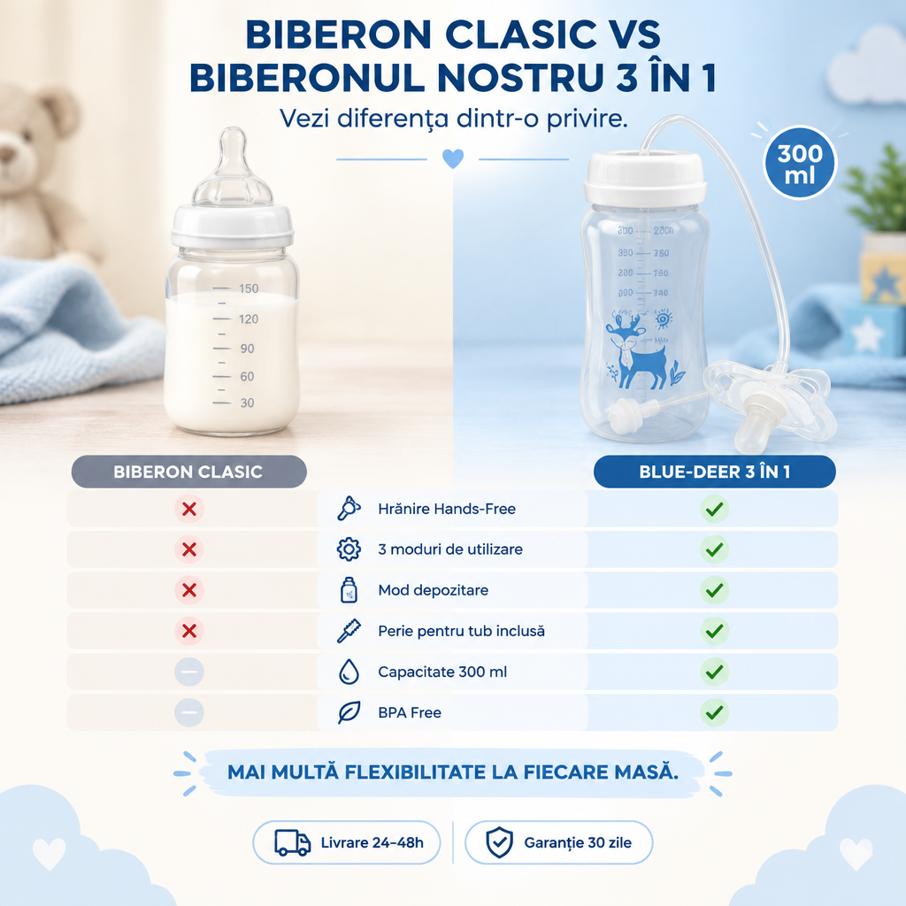 BIBERON ANTI COLICI 3 ÎN 1 – 300 ML
